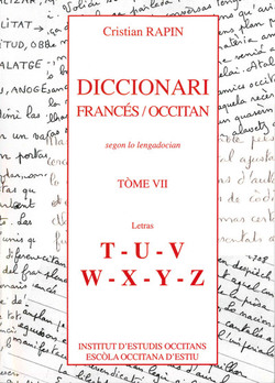 Diccionari francés/Occitan T7 [T-Z]/FR/Dictionnaire Fr/Oc Tome 7 [T-Z]